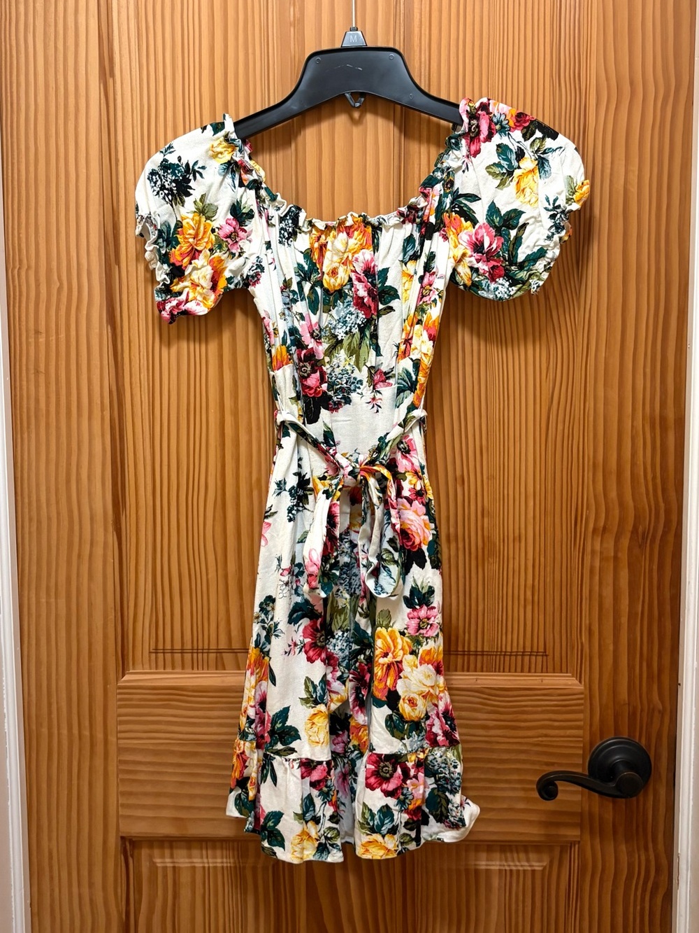 Speechless Puff Sleeve Tie-Waist Dress Size XS